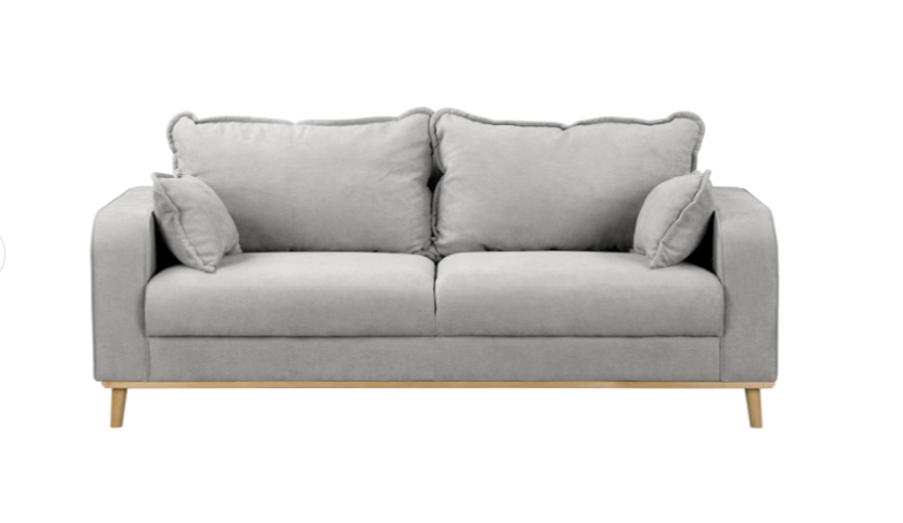 Ropez Beata sofa 3 osobowa wysokie nóżki mikrofibra srebrny 159046