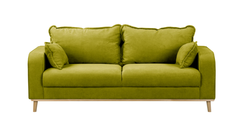 Ropez Beata sofa 3 osobowa wysokie nóżki mikrofibra zielony 159053
