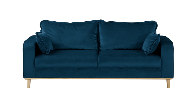 Ropez Beata sofa 3 osobowa wysokie nóżki welur granat 2 159040