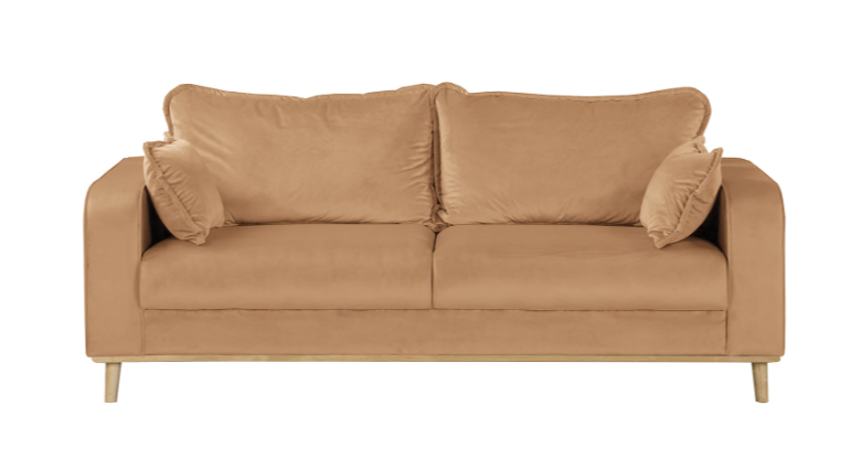 Ropez Beata sofa 3 osobowa wysokie nóżki welur krem 159037
