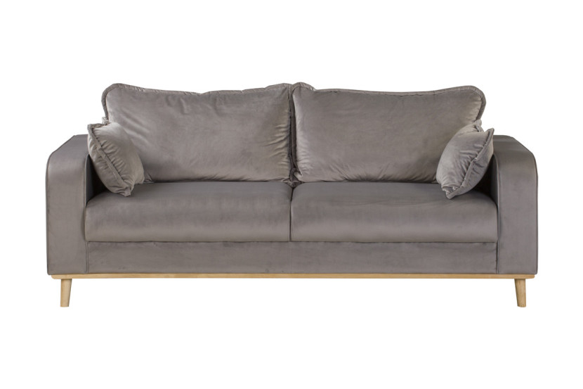 Ropez Beata sofa 3 osobowa wysokie nóżki welur szary 159049