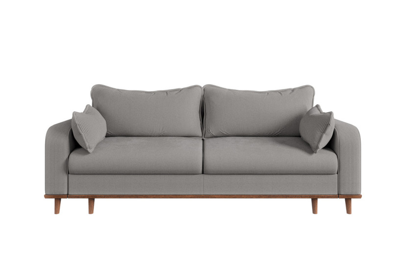 Ropez Beata sofa z funkcją wysokie nóżki sztruks szary 304617