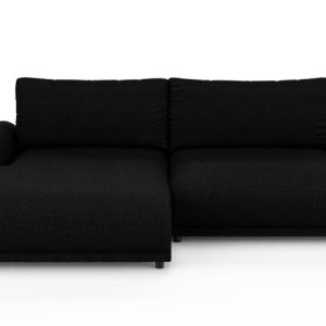 Ropez Carlo narożnik lewy z funkcją spania boucle czarny 569976