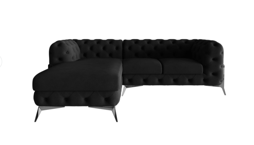 Ropez Chelsea Bis narożnik 262x200 lewy welur czarny 206491