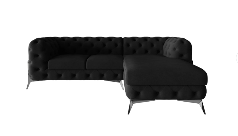 Ropez Chelsea Bis narożnik 262x200 prawy welur czarny 206449