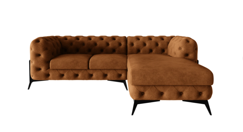 Ropez Chelsea Bis narożnik 262x200 prawy zamsz brązowy 206438