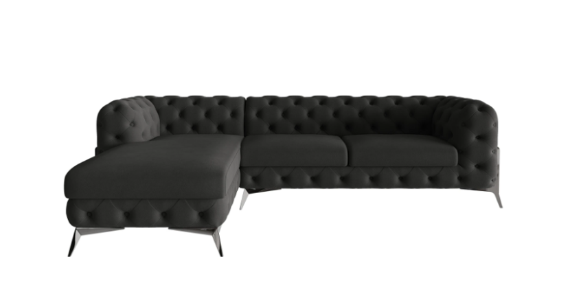 Ropez Chelsea Bis narożnik 305x200 lewy mikrofibra czarny 206476