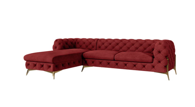 Ropez Chelsea Bis narożnik 305x200 lewy welur bordowy 206520