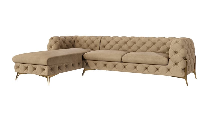 Ropez Chelsea Bis narożnik 305x200 lewy welur kremowy 206434