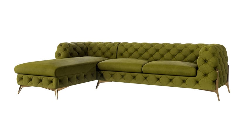 Ropez Chelsea Bis narożnik 305x200 lewy welur oliwkowy 206463