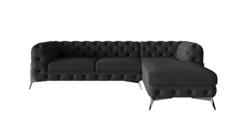 Ropez Chelsea Bis narożnik 305x200 prawy mikrofibra czarny 206442