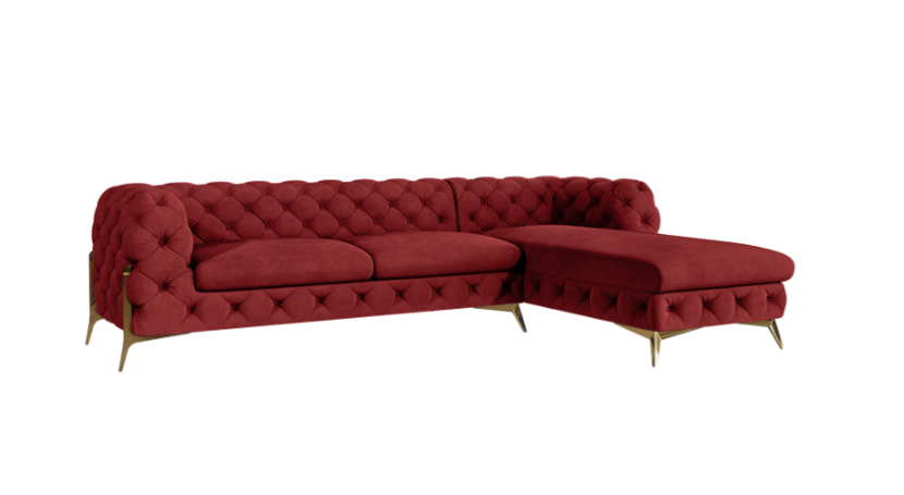 Ropez Chelsea Bis narożnik 305x200 prawy welur bordowy 206469