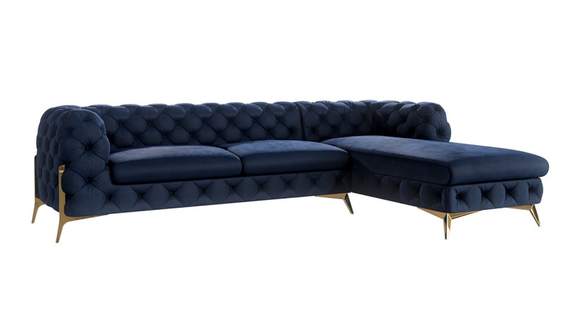 Ropez Chelsea Bis narożnik 305x200 prawy welur granatowy 206473