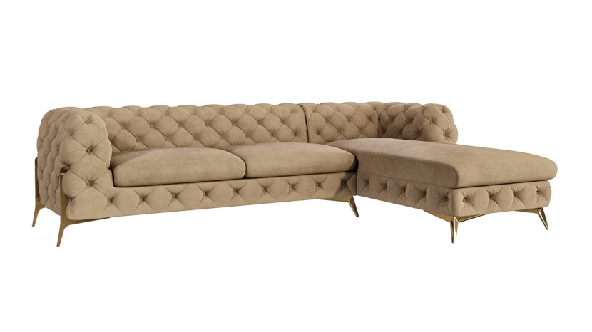 Ropez Chelsea Bis narożnik 305x200 prawy welur kremowy 206493
