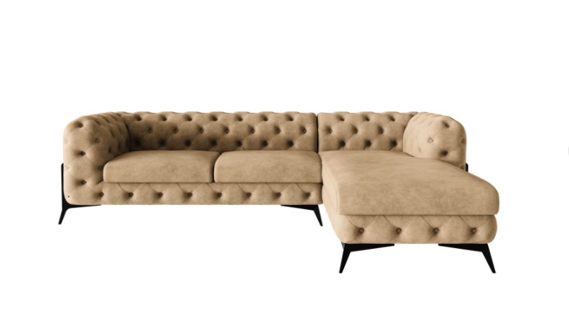 Ropez Chelsea Bis narożnik 305x200 prawy zamsz beżowy 206479