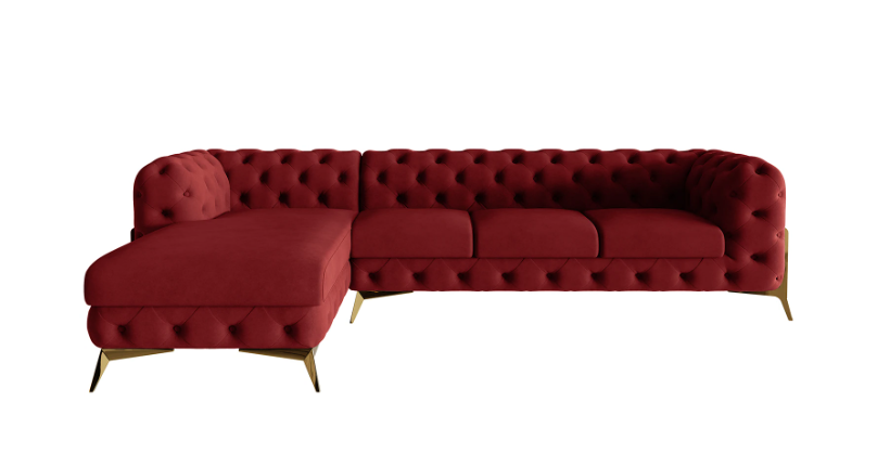 Ropez Chelsea Bis narożnik 323x200 lewy welur bordowy 206492