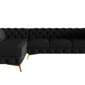 Ropez Chelsea Bis narożnik 323×200 lewy welur czarny 206489