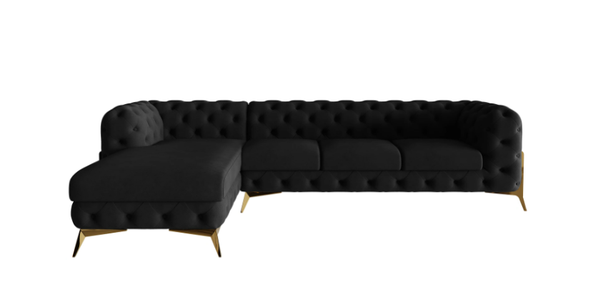 Ropez Chelsea Bis narożnik 323x200 lewy welur czarny 206489