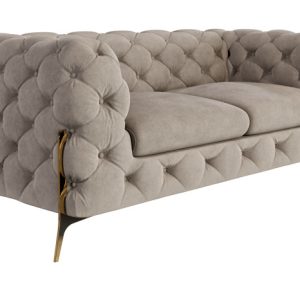 Ropez Chelsea Bis sofa 2 osobowa pikowana beżowa nogi złote 139437 Ropez Chelsea Bis sofa 2 osobowa pikowana beżowa nogi złote 139437