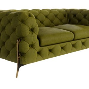 Ropez Chelsea Bis sofa 2 osobowa pikowana oliwka nogi złote 139449 Ropez Chelsea Bis sofa 2 osobowa pikowana oliwka nogi złote 139449