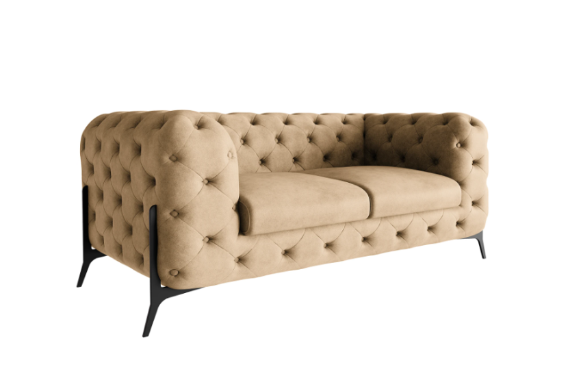 Ropez Chelsea Bis sofa 2 pikowana beżowa nogi czarne 139443