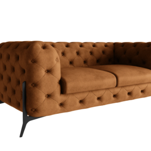 Ropez Chelsea Bis sofa 2 pikowana brązowa nogi czarne 139452 Ropez Chelsea Bis sofa 2 pikowana brązowa nogi czarne 139452