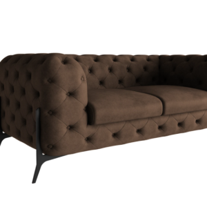 Ropez Chelsea Bis sofa 2 pikowana ciemnobrązowa nogi czarne 139444 Ropez Chelsea Bis sofa 2 pikowana ciemnobrązowa nogi czarne 139444