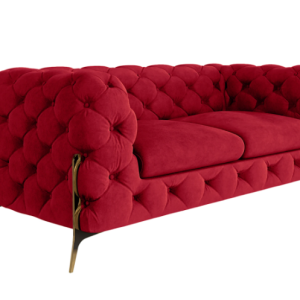 Ropez Chelsea Bis sofa 2 pikowana czerwona nogi złote 139451 Ropez Chelsea Bis sofa 2 pikowana czerwona nogi złote 139451