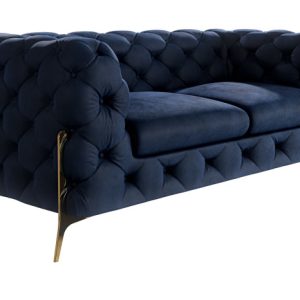 Ropez Chelsea Bis sofa 2 pikowana granatowa nogi złote 139441 Ropez Chelsea Bis sofa 2 pikowana granatowa nogi złote 139441