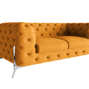 Ropez Chelsea Bis sofa 2 pikowana pomarańczowa nogi srebrne 139450 Ropez Chelsea Bis sofa 2 pikowana pomarańczowa nogi srebrne 139450