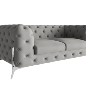 Ropez Chelsea Bis sofa 2 pikowana szara nogi srebrne 139439 Ropez Chelsea Bis sofa 2 pikowana szara nogi srebrne 139439