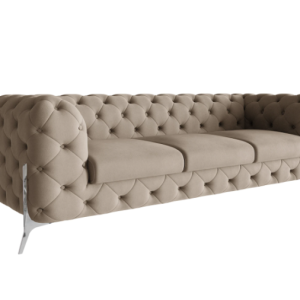 Ropez Chelsea Bis sofa 3 pikowana beżowa nogi srebrne 139639 Ropez Chelsea Bis sofa 3 pikowana beżowa nogi srebrne 139639