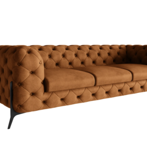 Ropez Chelsea Bis sofa 3 pikowana brązowa nogi czarne 139637