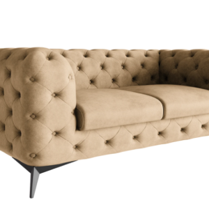 Ropez Chelsea sofa 2 pikowana beżowa nogi czarny mat 152261 Ropez Chelsea sofa 2 pikowana beżowa nogi czarny mat 152261