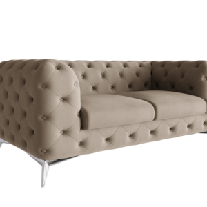 Ropez Chelsea sofa 2 pikowana beżowa nogi srebrne 152292 Ropez Chelsea sofa 2 pikowana beżowa nogi srebrne 152292