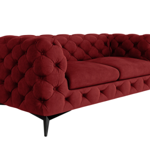 Ropez Chelsea sofa 2 pikowana bordowa nogi czarny mat 152263 Ropez Chelsea sofa 2 pikowana bordowa nogi czarny mat 152263