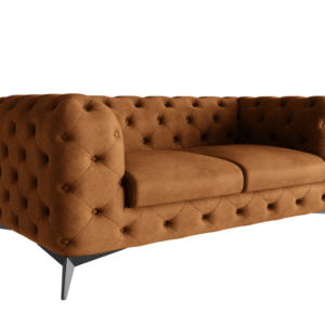 Ropez Chelsea sofa 2 pikowana brązowa nogi czarny mat 152291 Ropez Chelsea sofa 2 pikowana brązowa nogi czarny mat 152291