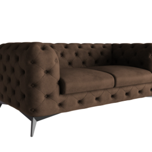 Ropez Chelsea sofa 2 pikowana ciemnobrązowa nogi czarny mat 152269 Ropez Chelsea sofa 2 pikowana ciemnobrązowa nogi czarny mat 152269