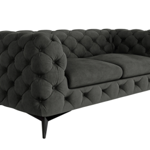 Ropez Chelsea sofa 2 pikowana grafitowa nogi czarny mat 152287 Ropez Chelsea sofa 2 pikowana grafitowa nogi czarny mat 152287