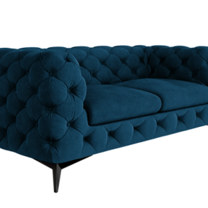 Ropez Chelsea sofa 2 pikowana granatowa nogi czarny mat 152284 Ropez Chelsea sofa 2 pikowana granatowa nogi czarny mat 152284