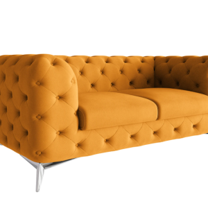 Ropez Chelsea sofa 2 pikowana pomarańczowa nogi srebrne 152285 Ropez Chelsea sofa 2 pikowana pomarańczowa nogi srebrne 152285