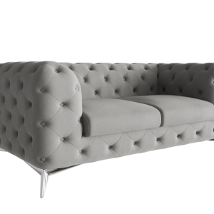Ropez Chelsea sofa 2 pikowana szara nogi srebrne 152299 Ropez Chelsea sofa 2 pikowana szara nogi srebrne 152299