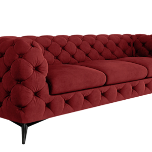 Ropez Chelsea sofa 3 osobowa pikowana bordowa nogi czarne 152267 Ropez Chelsea sofa 3 osobowa pikowana bordowa nogi czarne 152267