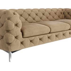 Ropez Chelsea sofa 3 osobowa pikowana kremowa nogi srebrne 152300 Ropez Chelsea sofa 3 osobowa pikowana kremowa nogi srebrne 152300