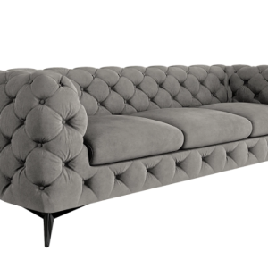 Ropez Chelsea sofa 3 osobowa pikowana szara nogi czarny mat 152295 Ropez Chelsea sofa 3 osobowa pikowana szara nogi czarny mat 152295