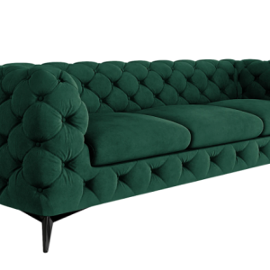 Ropez Chelsea sofa 3 osobowa pikowana zielona nogi czarne 152275 Ropez Chelsea sofa 3 osobowa pikowana zielona nogi czarne 152275