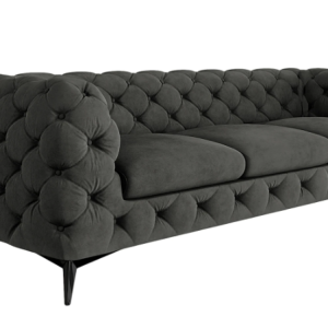 Ropez Chelsea sofa 3 pikowana grafitowa nogi czarny mat 152283 Ropez Chelsea sofa 3 pikowana grafitowa nogi czarny mat 152283