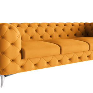 Ropez Chelsea sofa 3 pikowana pomarańczowa nogi srebrne 152274 Ropez Chelsea sofa 3 pikowana pomarańczowa nogi srebrne 152274