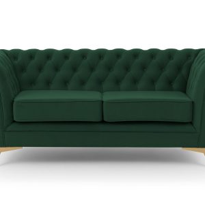 Ropez Chesterfield Derby Bis sofa 2 pikowana wysokie nóżki welur zielony 674439 Ropez Chesterfield Derby Bis sofa 2 pikowana wysokie nóżki welur zielony 674439