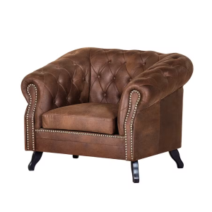 Ropez Chesterfield Fotel Pikowany Glasgow zamsz brązowy 249503 Ropez Chesterfield Fotel Pikowany Glasgow zamsz brązowy 249503